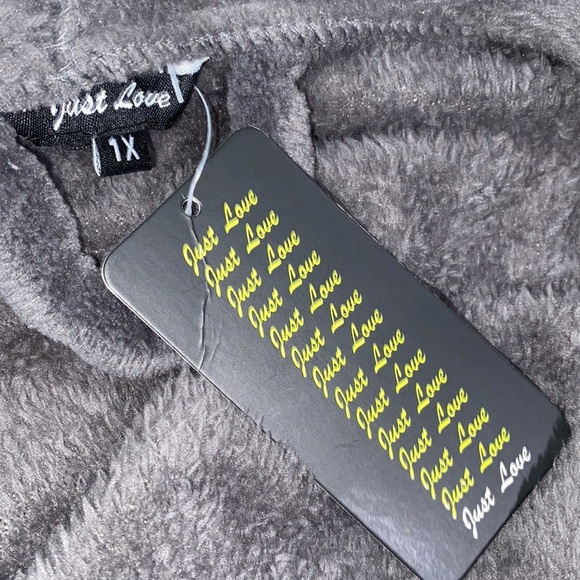Just Love grey soft robe size 1X new with tags - Picture 4 of 6